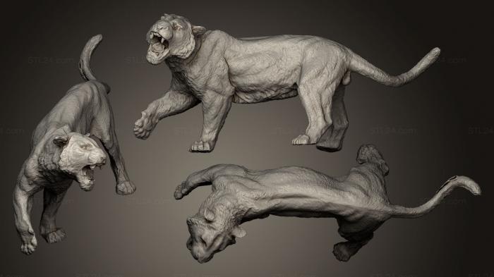 Статуэтки животных (Модель тигра, STKJ_0646) 3D модель для ЧПУ станка